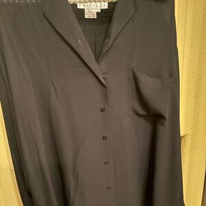 Chic Black Women's Button-Up Blouse